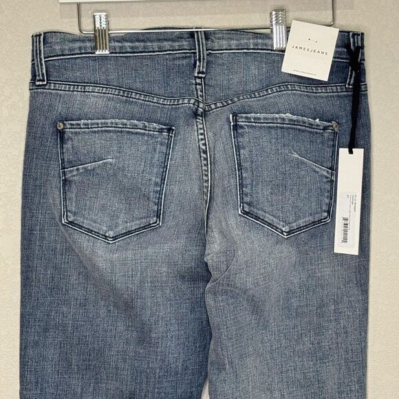 James Jeans Jeans Womens 29 Blue Hi-Lo Straight High Rise Stepped Hem Made USA - Picture 6 of 11